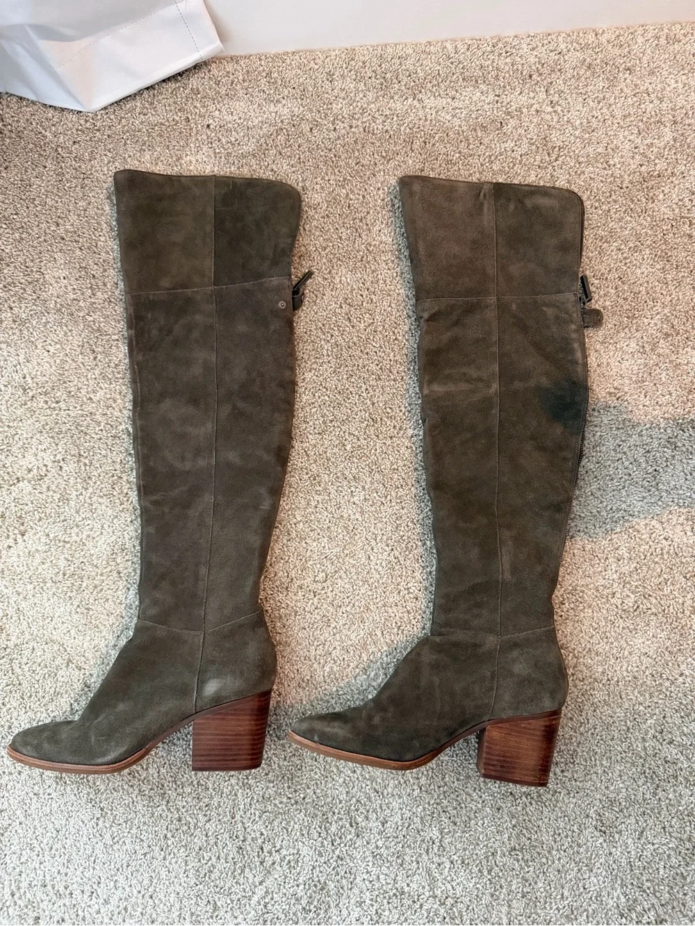 Dolce Vita Over-the-Knee Suede Boots in Dark Gray